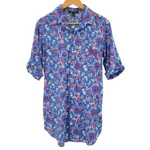 Ralph‎ Lauren Intimates Sleepwear Women's Sm Floral Print Button Down Nightgown